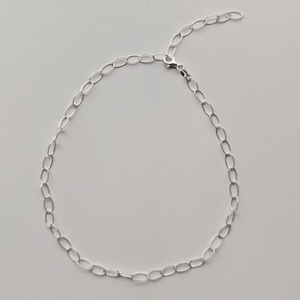 NEW 18" Adjustable Italian Made 925 Sterling Silver Chain Necklace